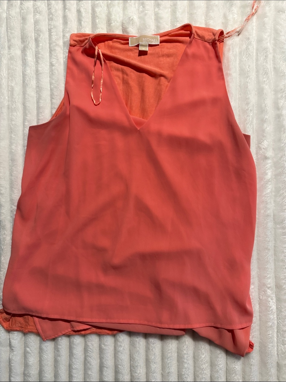 Michael Kors Coral V-Neck Sleeveless Camisole